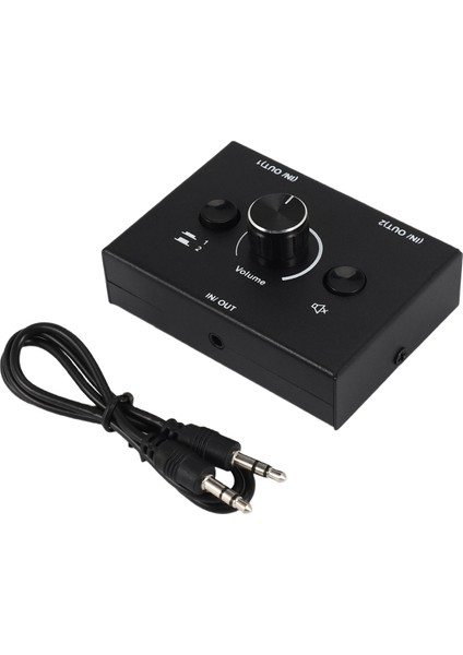 3.5mm Ses Anahtarlayıcı, 2 Giriş 1 Çıkış/1 Giriş 2 Çıkış Ses Sericilik Anahtarıcı, Ses Anahtarlayıcı Kutusu, Tek Kişisel Sabit Düğmesi (Yurt Dışından)