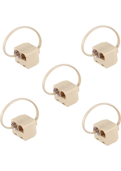 5x RJ11 6P4C 2 Yok Çıkış Telepe Telefon Kaynak Hattı Sabledik Adaptör Bege (Yurt Dışından)