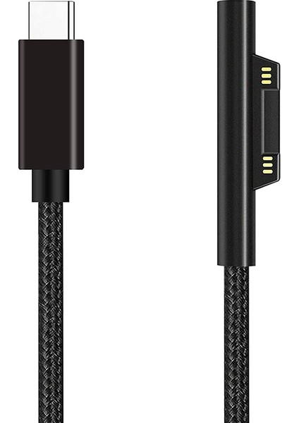 Naylon Örgülü Yüzey Usb-C Şarj Kablosu&#39;na Bağlantı Surface Pro 7/6/5/4/3, Dizüstü Bilgisayar 3/2/1, Surface Go (Yurt Dışından)