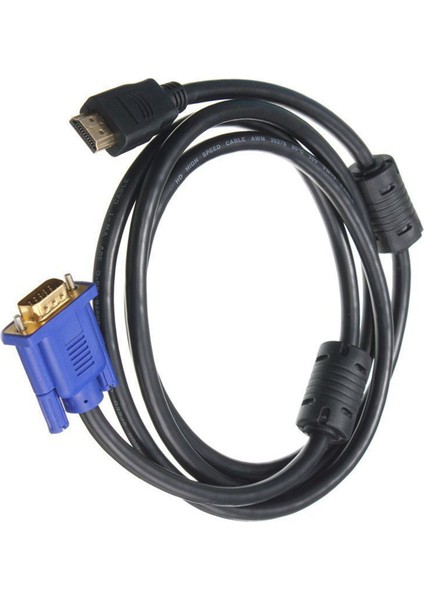 2x 1.8m Mavi Hdtv HDMI - VGA HD15 Erkek Adaptör Kablo Dönüştürücü Pc Tv Df Yeni (Yurt Dışından) fırsatları