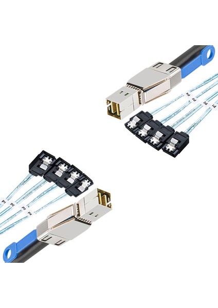 2x Mini Sas Hd SFF-8644 Ila 4 x Sata 7pın Soru Dısk Kablosu 12GBPS Sunucusu Harici Sabit Disk Yüksek Hızlı Kablo 3.33TF/1M (Yurt Dışından)