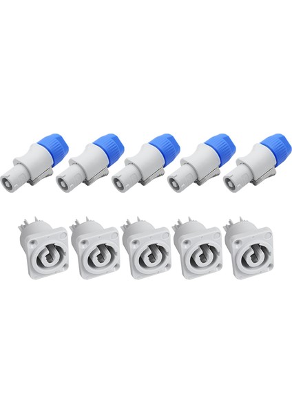 10X 3 Pin Ac Powercon Konnektörü Erkek Fişi NAC3FCA Ac Elektrik Fişi 20A/250V Aşama Işık LED Ekran Gri (Yurt Dışından) modelleri