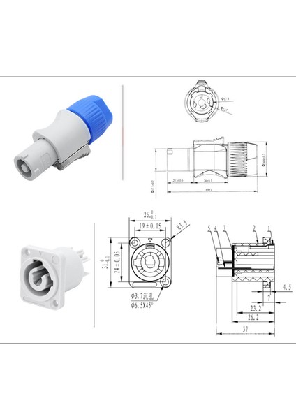 10X 3 Pin Ac Powercon Konnektörü Erkek Fişi NAC3FCA Ac Elektrik Fişi 20A/250V Aşama Işık LED Ekran Gri (Yurt Dışından) fırsatları