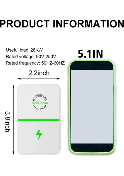 2x Plastik 28000W Elektrik Tasarruf Kutusu 90V-250V Taşınabilir Elektrik Güç Koruyucu Kutu Aygıtımızla Fişi (Yurt Dışından) fırsatları