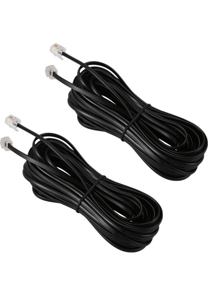 2x RJ11 6P4C Telefon Kablo Kablosu Adsl Modem 10 Metre (Yurt Dışından)
