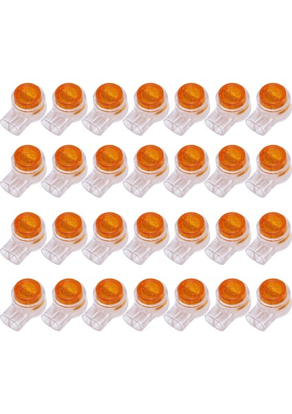 500 Parça Sarı Düğme Jel Dolu Telefon Teli Popo Ekleme Uyme Konnektörü 2 Bağlantı Noktası (Yurt Dışından)