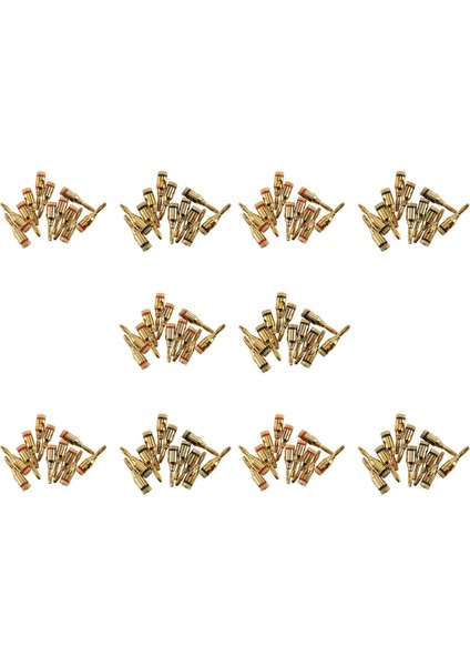 Banana Fişleri Açık Vidalı 24K Altın Kaplama Fişleri Hoparlör Stereo Kablosu Için Ses Jak Konnektörü, 120 Pack (60 Kırmızı, 60 Siyah) (Yurt Dışından)