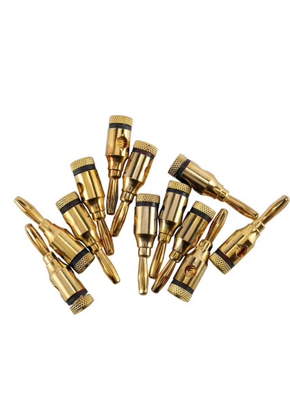Banana Fişleri Açık Vidalı 24K Altın Kaplama Fişleri Hoparlör Stereo Kablosu Için Ses Jak Konnektörü, 120 Pack (60 Kırmızı, 60 Siyah) (Yurt Dışından) fiyatları