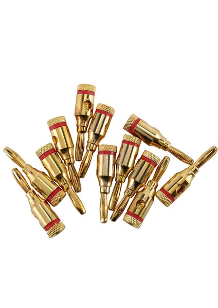 Banana Fişleri Açık Vidalı 24K Altın Kaplama Fişleri Hoparlör Stereo Kablosu Için Ses Jak Konnektörü, 120 Pack (60 Kırmızı, 60 Siyah) (Yurt Dışından) modelleri