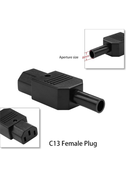 5pcs Iec C13 Güç Fiş Konnektörü C13 Dişi Fiş Güç Adaptör Konnektörü 3 Pin Güç Soketi 250V 10A Ac Güç Adaptörü (Yurt Dışından) modelleri