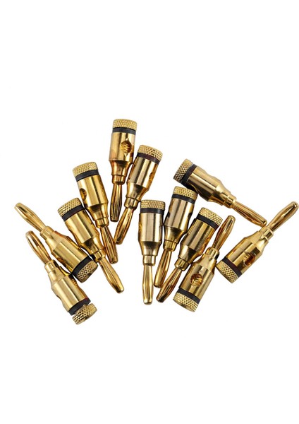 Muz Tapaları Açık Vidalı 24K Altın Kaplama Fişleri Hoparlör Stereo Kablosu, 72 Pack (36 Kırmızı, 36 Siyah) Için Ses Jak Konnektörü (Yurt Dışından) fiyatları