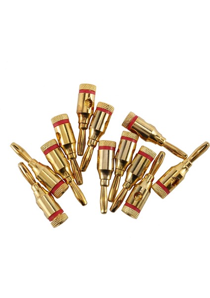 Muz Tapaları Açık Vidalı 24K Altın Kaplama Fişleri Hoparlör Stereo Kablosu, 72 Pack (36 Kırmızı, 36 Siyah) Için Ses Jak Konnektörü (Yurt Dışından) modelleri