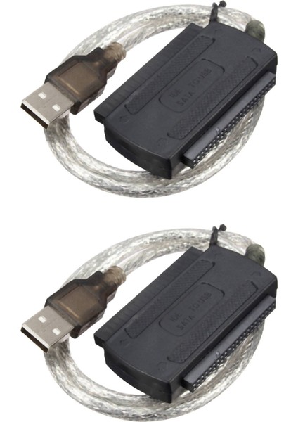 2x USB 2.0 Erkek - Ide Sata Dönüştürücü Kablosu Sabit Sürücü Kablosu Pc 2.5 Inç 3.5 Inç HDD Sabit Sürücü (Yurt Dışından)