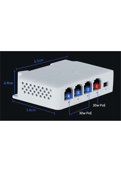 4pcs 4 Bağlantı Noktası 1 Ila 3 Bağlantı Noktası Poe Extive Pasif Basamaklı IEEE802.3AF Ip Şanzıman Tekrarlayıcı Anahtarı Için 100 Mbs Nvr Ip (Yurt Dışından) modelleri