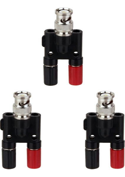 3x Bnc Fiş 4mm Muz Tapası Ayırma Konnektörü Bnc Erkek Fiş 2 x 4mm Muz Kadın Kriko Soket Adaptörü (Yurt Dışından)