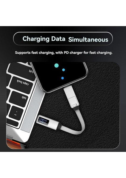 100W Anahtarlık USB Tip-C Huawei /samsung Için Hızlı Şarj Veri Kablosu MacBook Gray Için Anahtar Zincir Kısa Kordonu (Yurt Dışından) modelleri