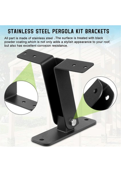 1pcs Veranda Çatı Yükseltici Ağır Hizmet Tipi Pergola Braketleri Kit Paslanmaz Çelik 304 Pergola Çatı Yükseltici Kiriş Braketleri Ayarlanabilir (Yurt Dışından) fiyatları