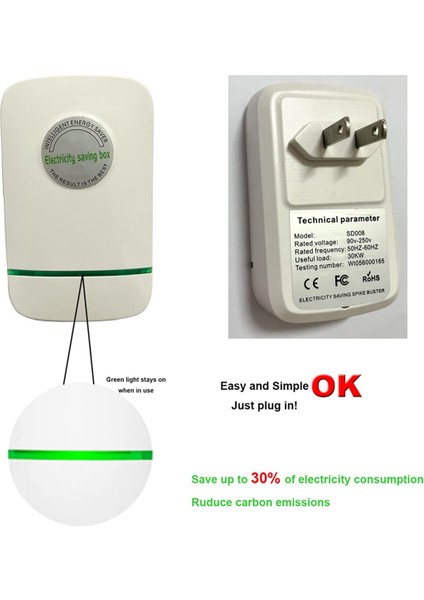 Power Tasarruf Enerji Tasarrufu Elektrik Faturasını Azalt 90KW Elektrik Tasarruf Kutusu 90V-250V Güç Faktörü Koruyucular Abd Fişi (9 Paket) (Yurt Dışından) fiyatları