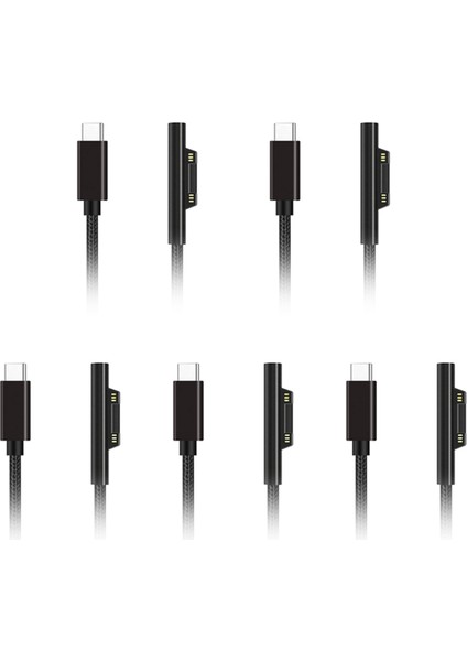 5x Naylon Örgülü Yüzey Usb-C Şarj Kablosu&#39;na Bağlan Yüzey Pro 7/6/5/4/3 Için 15V, Dizüstü Bilgisayar 3/2/1, Surface Go (Yurt Dışından)