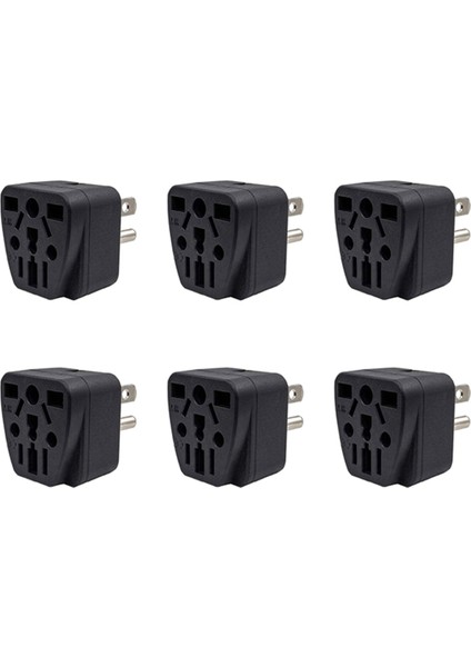 6x Abd Seyahat Fiş Adaptörü Ab/uk/au/ın/cn/jp/asıa/italya/brezilya - Abd&#39;ye (Tip B), 3 Prong Abd Fişi, Şarj Converter Siyah (Yurt Dışından)