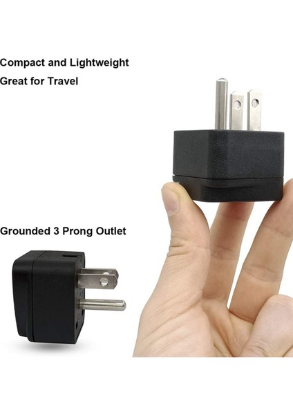 6x Abd Seyahat Fiş Adaptörü Ab/uk/au/ın/cn/jp/asıa/italya/brezilya - Abd&#39;ye (Tip B), 3 Prong Abd Fişi, Şarj Converter Siyah (Yurt Dışından) modelleri