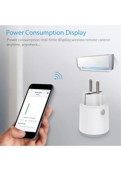 Madde Akıllı Güç Fişi Wifi 16A Elektrikli Fiş Ölçer Uzaktan Kumanda Ab Çıkışı Tuya Alexa Home Smartlife Ab Fişiyle Çalışır (Yurt Dışından) modelleri