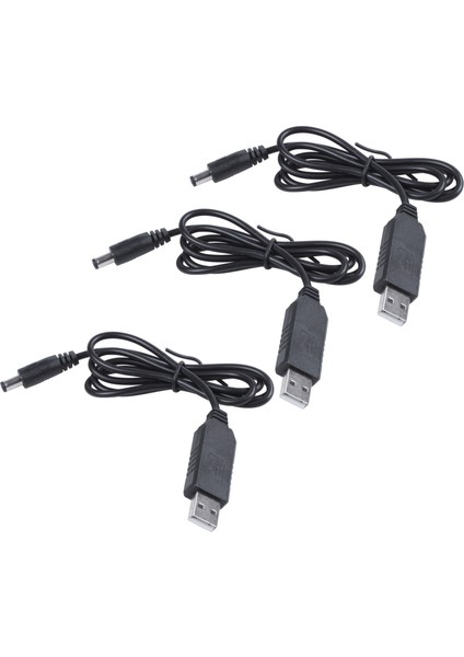 3x USB Dc 5V -Dc 12V 2.1mm x 5.5mm Modül Dönüştürücü Dc Barrel Erkek Konnektörü Jack Güç Kablosu Fiş, USB -Dc Kablosu -1m (Yurt Dışından)