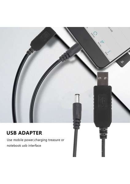 USB Dc 5V -Dc 12V 2.1mm x 5.5mm Modül Dönüştürücü Dc Namlu Erkek Konektör Jack Güç Kablo Fişi, USB -Dc Kablosu -1m (5V -Dc 12V) (Yurt Dışından) fiyatları