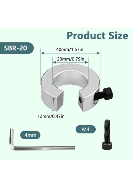 8pcs SBR20 Doğrusal Ray Durma Tatakları Alüminyum Alaşım Şaftı Sınır Sabitleme Halkaları Anahtarlı, Doğrusal Ray Milini Durdurez Yakalar (Yurt Dışından) indirimleri