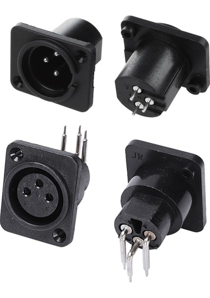 20 Pcs Siyah Xlr Konektörü: 10 Pcs Erkek Fiş Düz Terminal Panel Monte Konektörü ve 10 Pin 3 Pin Dişi Jack Panel Montaj Şasi Pcb Soket Konnektörü (Yurt Dışından) fiyatları