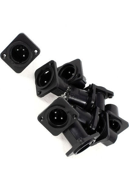 20 Pcs Siyah Xlr Konektörü: 10 Pcs Erkek Fiş Düz Terminal Panel Monte Konektörü ve 10 Pin 3 Pin Dişi Jack Panel Montaj Şasi Pcb Soket Konnektörü (Yurt Dışından) fırsatları