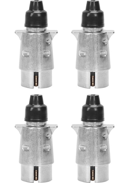 4x 7-Pin Römork Tapa Yuvarlak Pim 7 Kutuplu Kablo Konnektörü 12V Towbar Towing Karavan Kamyonu Fiş N Tip Römork Sonu (Yurt Dışından)