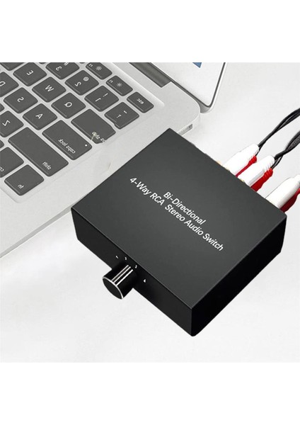 4 Bağlantı Noktası Iki Yönlü R L Rca Ses Değiştirici Kutusu Ses Döner Anahtar Fişi ve Tv Oyun Konsolu Için Ses Ayırıcı Çalma (Yurt Dışından) modelleri