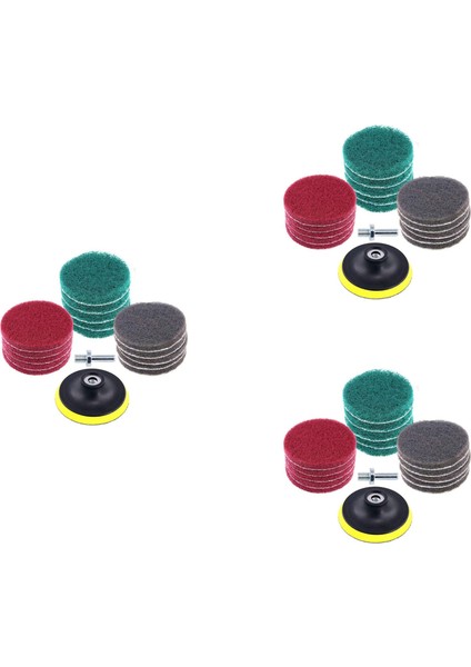 48PCS 4 Inç Matkap Güç Fırçası Kiremit Yıkıcı Ovma Pedi Temizleme Kiti 4 Inç Disk Ped Tutucu 3 Farklı Sertlik (Yurt Dışından)