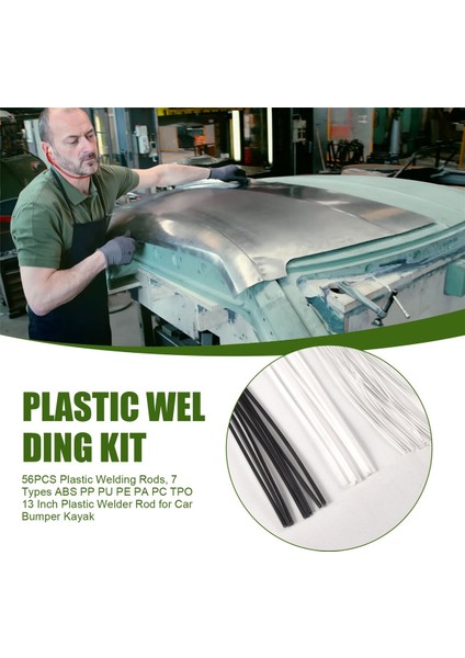 56PCS Plastik Kaynak Çubukları 7 Tür Abs Pp Pe Pa Pc Tpo 13 Inç Plastik Kaynak Çubuğu Araba Tampon Kayak (Yurt Dışından) indirimleri