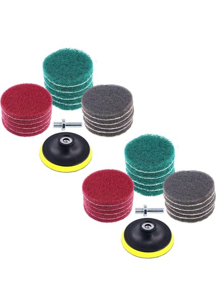 32PCS 4 Inç Matkap Güç Fırçası Kiremit Yıkıcı Ovma Pedi Temizleme Kiti 4 Inç Disk Ped Tutucu 3 Farklı Sertlik (Yurt Dışından)