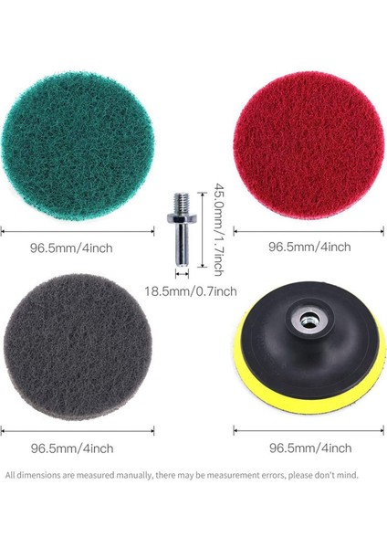 32PCS 4 Inç Matkap Güç Fırçası Kiremit Yıkıcı Ovma Pedi Temizleme Kiti 4 Inç Disk Ped Tutucu 3 Farklı Sertlik (Yurt Dışından) indirimleri