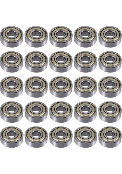 25PCS 608 Zz Bilyalı Rulmanlar 608ZZ Metal Çift Korumalı Minyatür Derin Oluk Kaykay Bilyalı Rulmanlar (8mm x 22MM x 7mm) (Yurt Dışından)