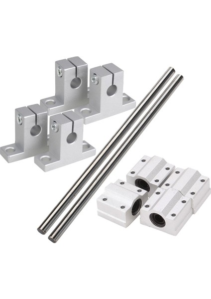 Yatay 8mm Dia Lineer Hareket Topu Yatak Slayt Slaytçısı 200MM Doğrusal Şaft Çubuk Ray Destek Seti ile Optik Eksen (Yurt Dışından)