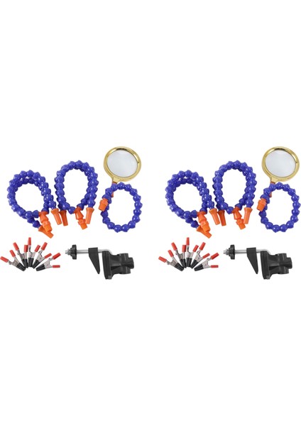 2x Tezgah Vise Masa Kelepçesi El Lizleme Istasyonu 10 Adet Esnek Kollar Lehimleme Demir Tutucu Pcb Kaynak Onarım Aracı (Yurt Dışından)