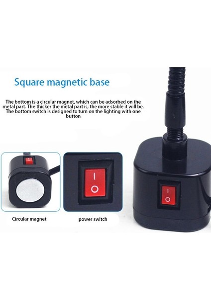 LED Çalışma Işığı Manyetik Taban Esnek Çörek Lambası 220V 5W Torna Frezeleme Matkap Pres Endüstriyel Aydınlatma Ab Fişi (Yurt Dışından) fırsatları