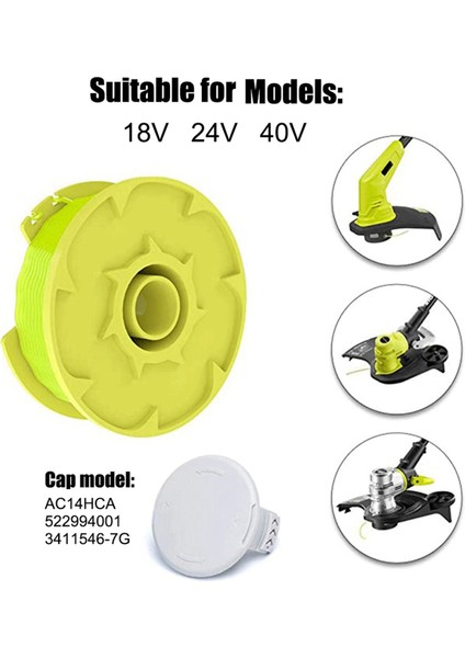 8x AC80RL3 Ryobi One Için Yedek Makara Hattı Plus+ 18V 24V ve 40V Kablosuz Düzelticiler Weed Eater String Otomatik Yatırma (Yurt Dışından) modelleri
