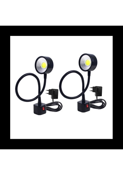 2x LED Iş Işığı Manyetik Base Goopeneck Lambası 220V 5W Torna Frezeleme Matkabı Pres Endüstriyel Aydınlatma Ab Fiş (Yurt Dışından)