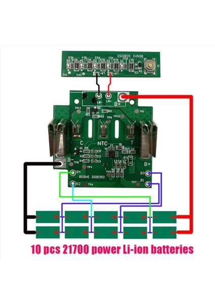 Bosch 18V BAT610 BAT609 BAT618 Lityum Iyon Pil Kutusu Şarj Koruma Devre Kart Pcb (Yurt Dışından) indirimleri