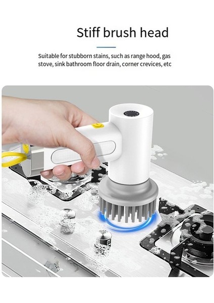 Elektrikli Spin Scrubber Kablosuz Şarj Edilebilir Yıkayıcı Banyo Küveti Lavabo Mutfak Yemekleri Karo Pencere Zemin Harç (Yurt Dışından)