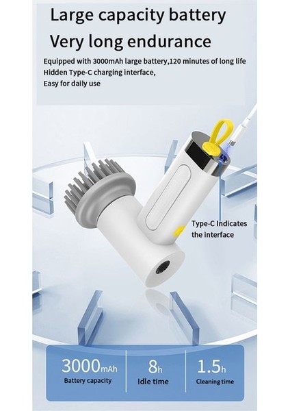Elektrikli Spin Scrubber Kablosuz Şarj Edilebilir Yıkayıcı Banyo Küveti Lavabo Mutfak Yemekleri Karo Pencere Zemin Harç (Yurt Dışından) modelleri