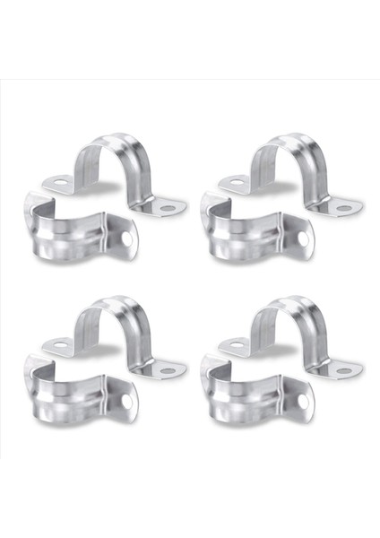 240 Paket M25 (1 Inç) Paslanmaz Çelik Sert Boru Kayışı 2 Delikli Kablo U Braket Kelepçe Askısı (Yurt Dışından)