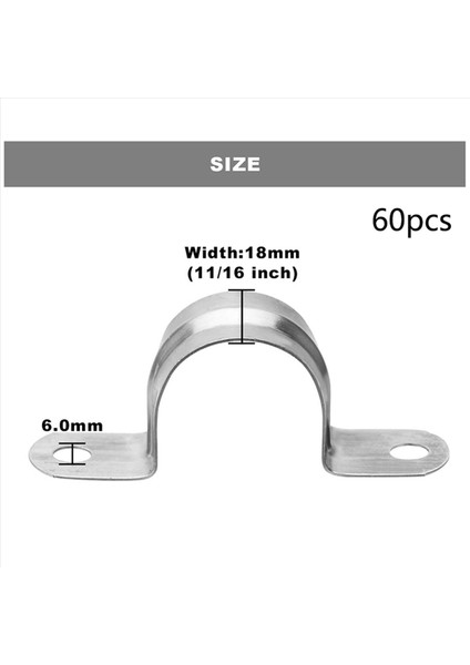 240 Paket M25 (1 Inç) Paslanmaz Çelik Sert Boru Kayışı 2 Delikli Kablo U Braket Kelepçe Askısı (Yurt Dışından) modelleri