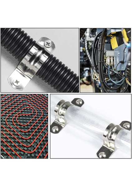 240 Paket M25 (1 Inç) Paslanmaz Çelik Sert Boru Kayışı 2 Delikli Kablo U Braket Kelepçe Askısı (Yurt Dışından) indirimleri