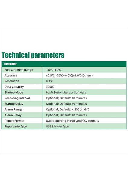 TEMPG04 USB Sıcaklık Veri Işlemcisi Cvs &amp Pdf 32000 Puan Meyve Sebze Laboratuvarı Soğuk Zincir Taşımacılığı (Yurt Dışından)